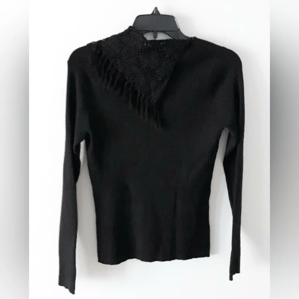 Silk Fringe Scarf Knit Sweater Fall Winter
